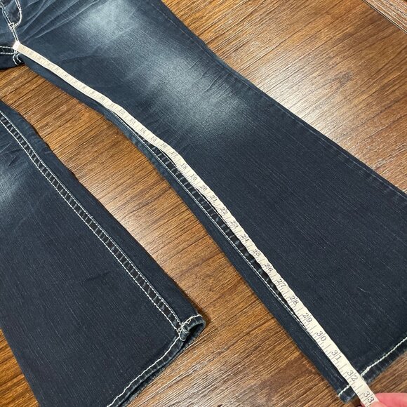 Silver Jeans Co. Women's Sz 33x33 Aiko Bootcut Jean Low-Rise Stretch Distressed - Picture 9 of 11